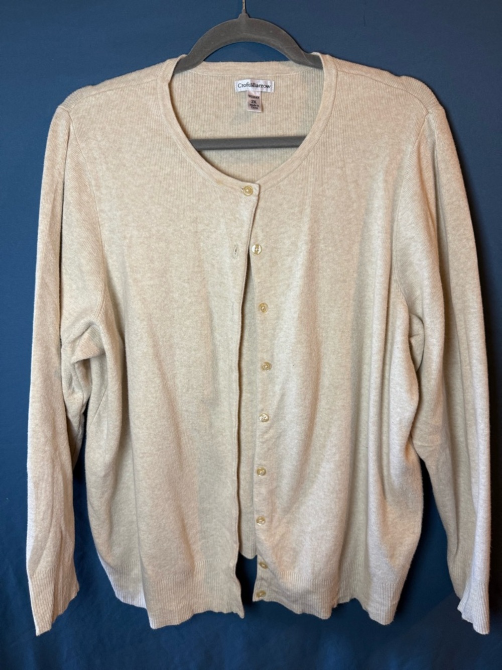 croft & barrow Light Cream Button-Front Cardigan